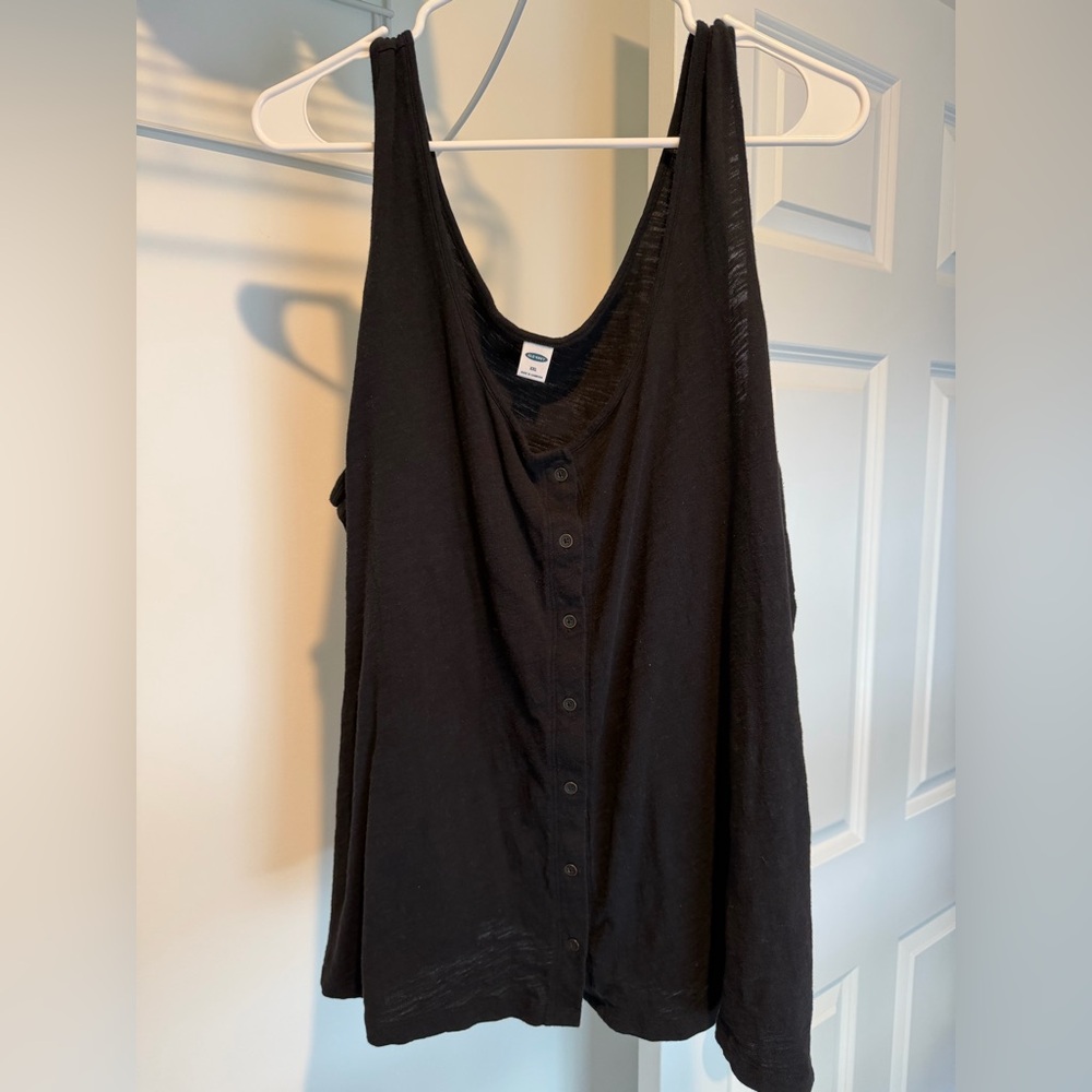 Black Button-Up Tank